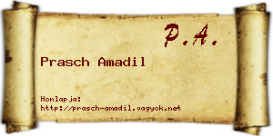 Prasch Amadil névjegykártya